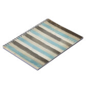 Braune und blaue horizontale Streifen in Wasserfar Notizblock (Linke Seite)