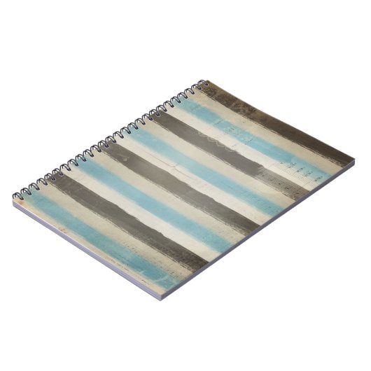 Braune und blaue horizontale Streifen in Wasserfar Notizblock (Linke Seite)
