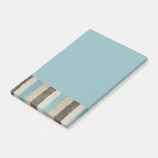 Braune und blaue horizontale Streifen in Wasserfar Post-it Klebezettel (angewinkelt)