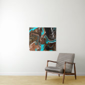 Braune und blaue Marmorflüssigkeit Kunst Wandteppich (Beispiel (Horizontal))