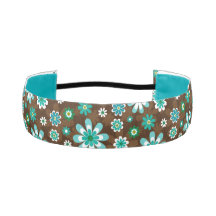 Braune und blaue Retro-Mod-Blume