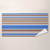 Braune und blaue Streifen Badehandtuch (Badehandtuch)
