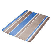 Braune und blaue Streifen Badematte (Schrägansicht)