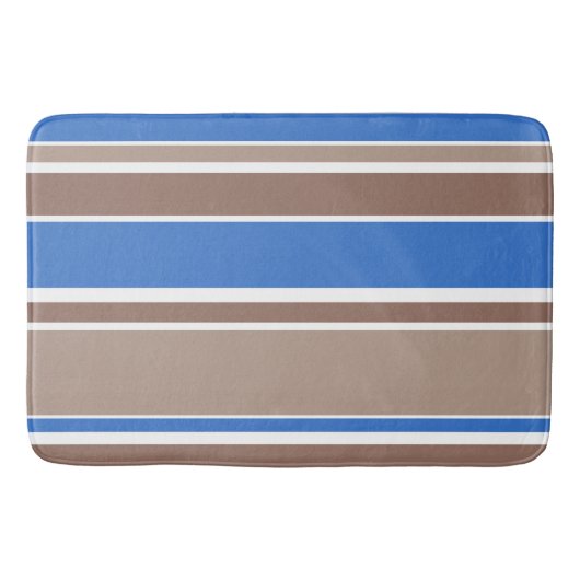 Braune und blaue Streifen Badematte (Vorderseite)