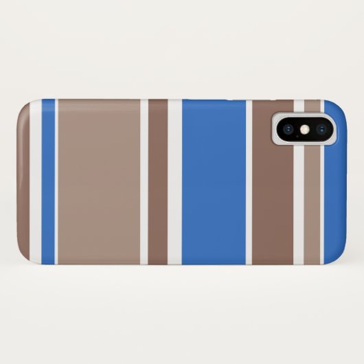 Braune und blaue Streifen Case-Mate iPhone Hülle (Rückseite (Horizontal))