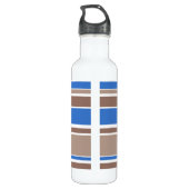 Braune und blaue Streifen Edelstahlflasche (Rückseite)