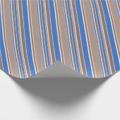 Braune und blaue Streifen Geschenkpapier (Ecke)