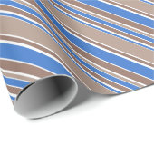 Braune und blaue Streifen Geschenkpapier (Rolleneckpunkt)