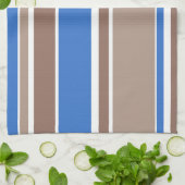 Braune und blaue Streifen Geschirrtuch (Gefaltet)