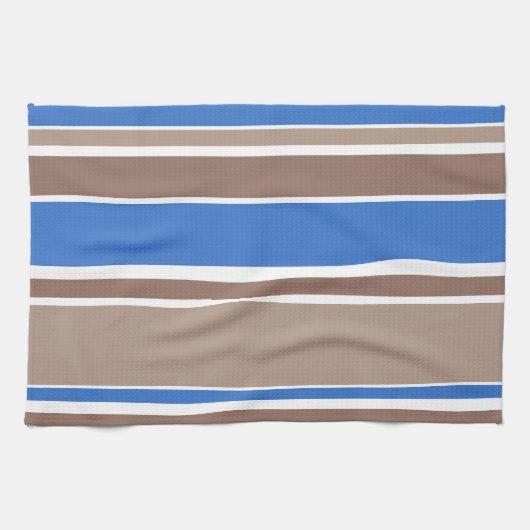 Braune und blaue Streifen Geschirrtuch (Horizontal)
