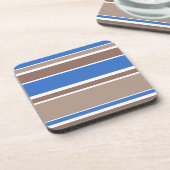 Braune und blaue Streifen Getränkeuntersetzer (Linke Seite)