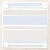 Braune und blaue Streifen Glasuntersetzer (Rückseite)