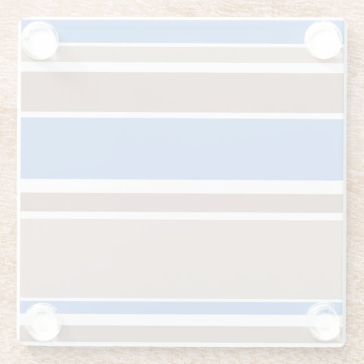 Braune und blaue Streifen Glasuntersetzer (Rückseite)