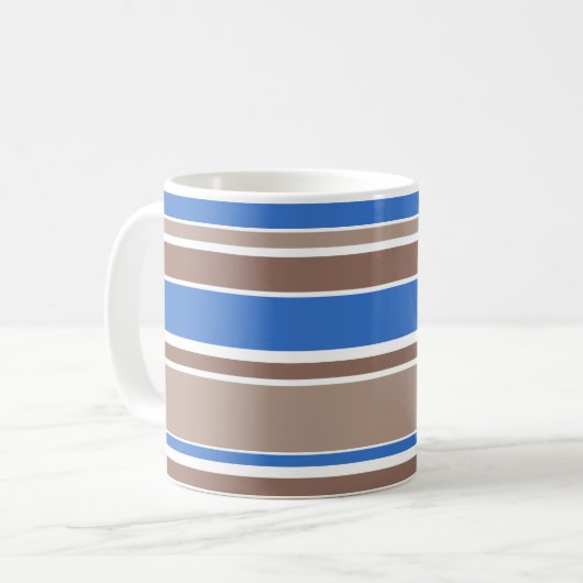Braune und blaue Streifen Kaffeetasse (Vorderseite Links)