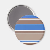 Braune und blaue Streifen Magnet (Vorderseite/Rückseite)
