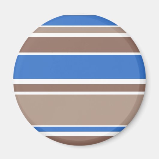 Braune und blaue Streifen Magnet (Vorne)