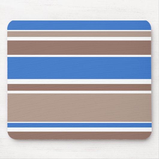 Braune und blaue Streifen Mousepad (Vorne)