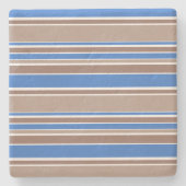 Braune und blaue Streifen Steinuntersetzer (Vorderseite)