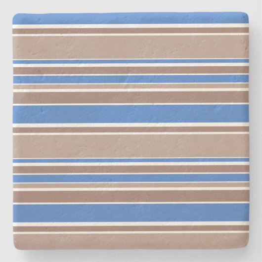 Braune und blaue Streifen Steinuntersetzer (Vorderseite)