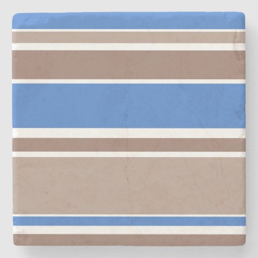 Braune und blaue Streifen Steinuntersetzer (Vorderseite)