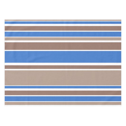 Braune und blaue Streifen Tischdecke (Vorderseite (Horizontal))