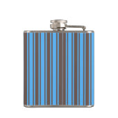 Braune und blaue Süßigkeiten Flachmann (Rückseite)