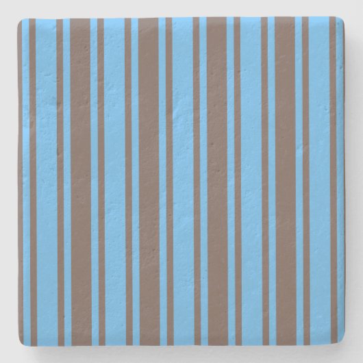 Braune und blaue Süßigkeiten Steinuntersetzer (Vorderseite)