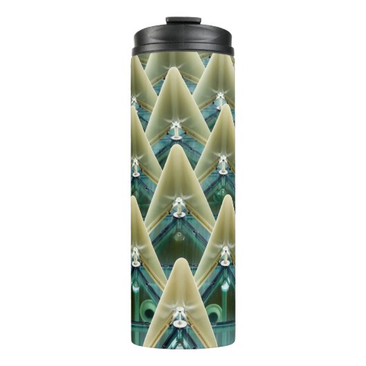 Braune und blaue Tapete Thermosbecher (Vorderseite)