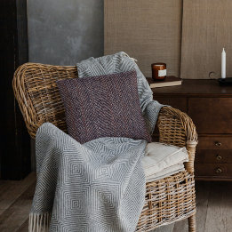 Braune und blaue Tweed-Bildwurfkissen Kissen