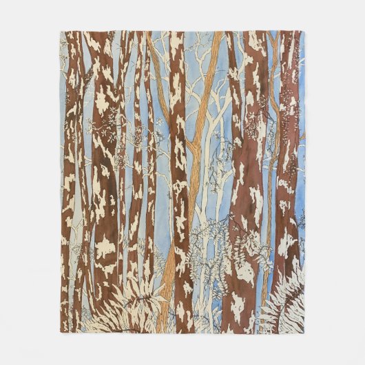 Braune und blaue Waldbemalung mittlere Decke (Vorderseite)