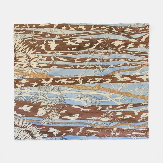 Braune und blaue Waldbemalung mittlere Decke (Vorderseite (Horizontal))