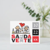 Bräune und Bräuche Save the Date Postkarten (Stehend Vorderseite)