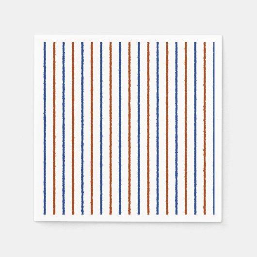 Braune und braune blaue Streifen mit ungefärbten L Serviette (Vorderseite)