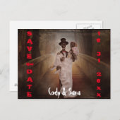 Bräune und Bräutigam Save the Date Ankündigungspostkarte (Vorne/Hinten)