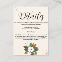 Braune und cremefarbene florale Hochzeitsdetails i