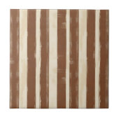 Braune und cremefarbene Streifen Fliese (Vorderseite)