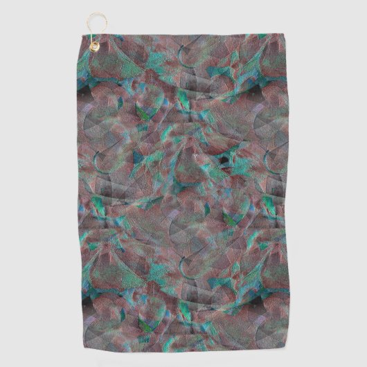 Braune und Cyanflecken auf unfertigen Wandputz Golfhandtuch (Vorderseite)