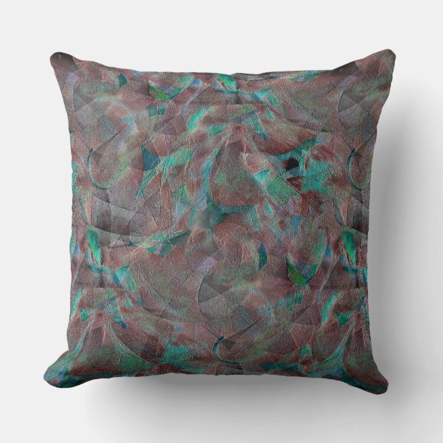 Braune und Cyanflecken auf unfertigen Wandputz Kissen (Vorderseite)