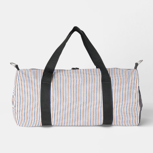 Braune und dunkelblaue Streifen Duffle Bag (Vorderseite)