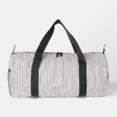 Braune und dunkelblaue Streifen Duffle Bag (Rückseite)