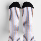 Braune und dunkelblaue Streifen Socken (Oben)