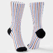 Braune und dunkelblaue Streifen Socken (Gewinkelt)