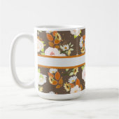 Braune und florale, Rose, Daisy Personalisiert Kaffeetasse (Links)