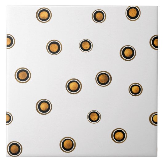 Braune und gelbe Kreise Fliese (Vorderseite)