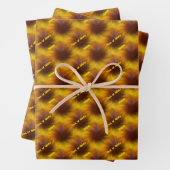 Braune und gelbe Wirbel Abstrakt Personalisiert Geschenkpapier Set (Beispiel)