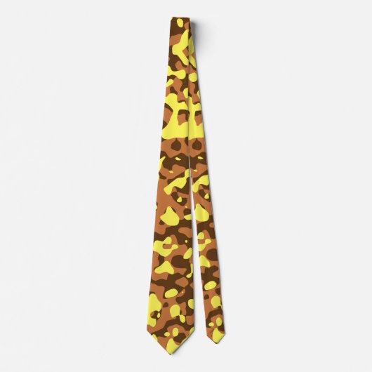 Braune und gelbe Wüste Camouflage Muster Krawatte (Vorderseite)