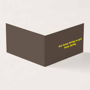 Braune und gelbe Zitate Kleiner Text Design Visitenkarten