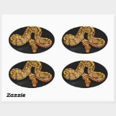 Braune und goldene Ball Python Ovaler Aufkleber (Blatt)