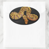 Braune und goldene Ball Python Ovaler Aufkleber (Tasche)