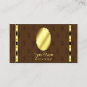 Braune und goldene Dekoration mit Gemusterten Buch Visitenkarte (Vorderseite)